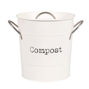 Cubo de compost gris y negro