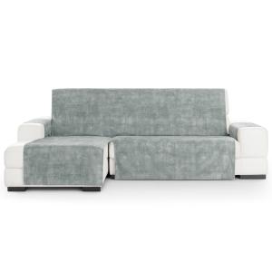 Cubre sofá chaise longue izquierdo aterciopelado gris 250-3…