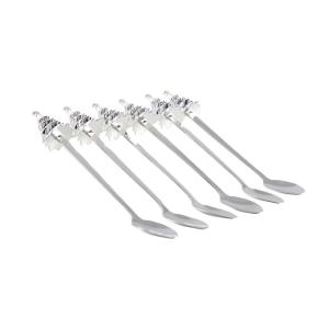 Cucharas árbol de Navidad plateadas - lote de 6