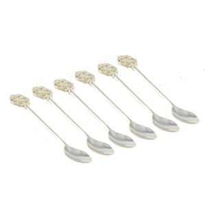 Cucharas de café plateadas arabescos - lote de 6