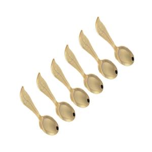 Cucharas hojas doradas - lote de 6