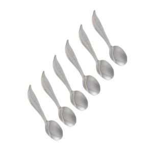 Cucharas hojas plateadas - lote de 6