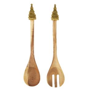 Cucharas para ensalada acacia abeto