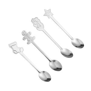 Cucharas plateadas nieve - lote de 4