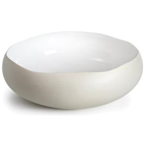 Cuenco 34 x 34 x 11.5 cm Gres natural Blanco