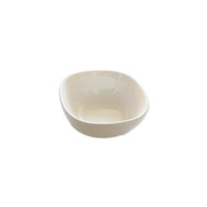 Cuenco blanca cuadrada con borde redondo en cerámica