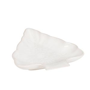 Cuenco con forma de abeto de gres blanco