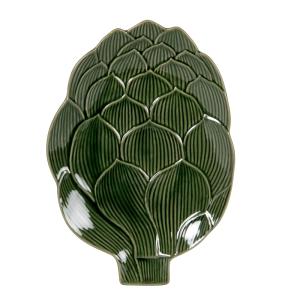 Cuenco con forma de alcachofa de gres verde