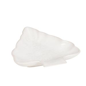 Cuenco con forma de árbol de Navidad de gres blanco