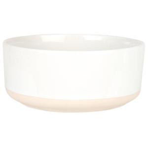 Cuenco de cerámica blanca y beige