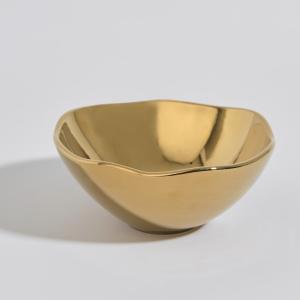 Cuenco de cerámica dorado