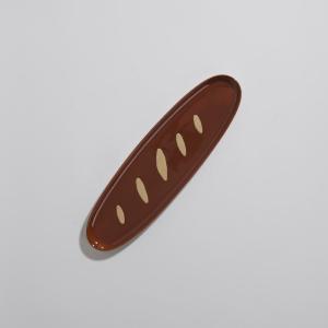 Cuenco en forma de barra de pan de gres marrón