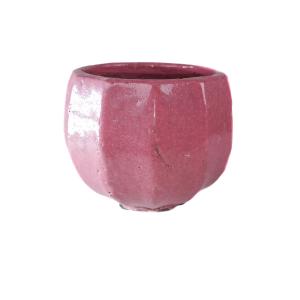 Cuenco macetero ceramica rosa 15x15x13