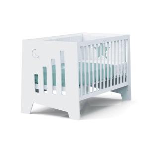 Cuna bebé blanca convertible en escritorio 70x140 cm (2en1)