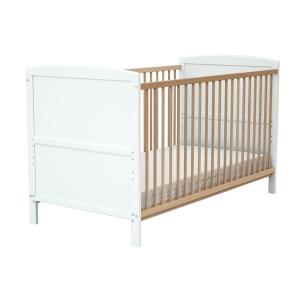 Cuna bebé evolutiva madera Blanco y Haya 70 x 140 cm