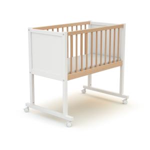 Cuna bebé madera Blanco y Haya 40 x 80 cm