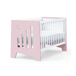 Cuna bebé rosa convertible en escritorio 70x140 cm (2en1)