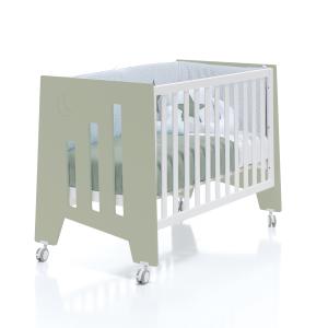 Cuna bebé verde-oliva convertible en escritorio 60x120 cm (…