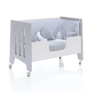 Cuna-cama-escritorio (4en1) de 60x120cm gris