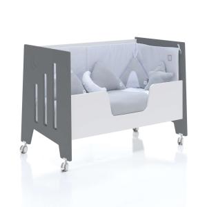 Cuna-cama-escritorio (4en1) de 60x120cm gris marengo