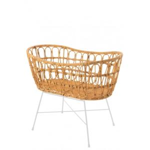 Cuna con colchón y patas metálicas de madera natural 85x52x…