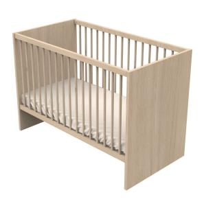 Cuna de madera, 120x60cm, decoración roble suave con colchó…
