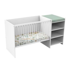 Cuna de madera blanca de 120x60 convertible en 90x190