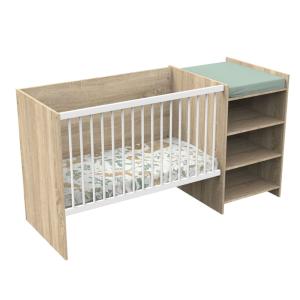 Cuna de madera de 120x60 convertible en 90x190 con cambiado…