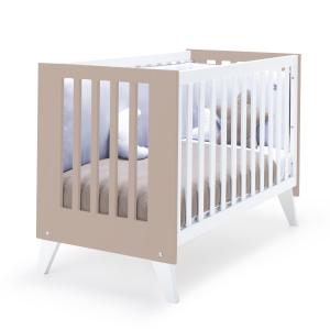 Cuna-escritorio 60x120 cm (2en1) blanca/beige