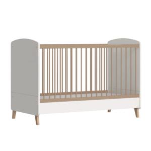 Cuna evolutiva Montessori blanco y madera 70x140 cm