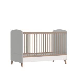Cuna evolutiva Montessori con colchón blanco y madera 70x14…