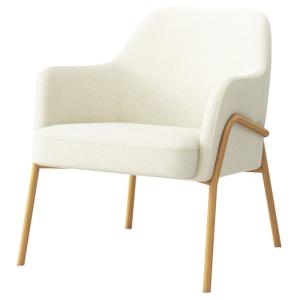 de tela Bouclé crudo y metal efecto roble