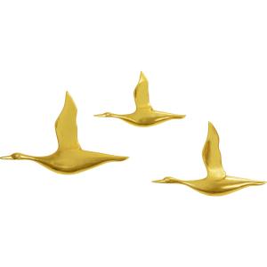 Deco de pared tres patos dorados de poliresina