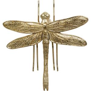 Deco pared colgante libélula dorada 17cm