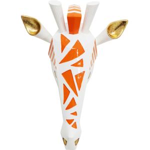 Deco pared jirafa blanca y naranja 24x31cm