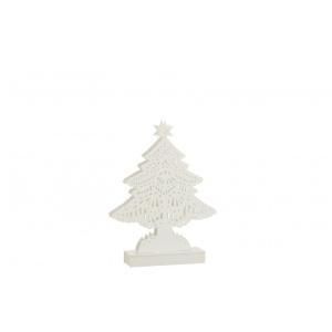 Decoración árbol de navidad led madera blanco alt. 28 cm