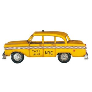 Decoración de la pared del taxi en metal amarillo 12x33