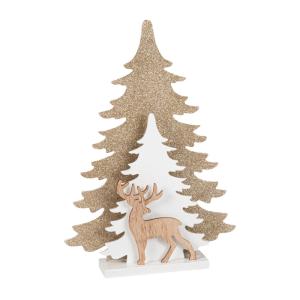 Decoración de Navidad luminosa: árbol blanco, purpurina y c…