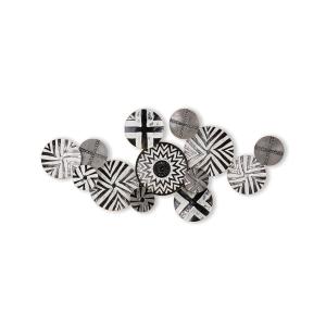 Decoración de pared en metal esmaltado, negro, 132x61x7 cm