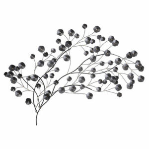 Decoración de pared flor de metal negro 136x73