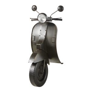 Decoración de pared luminosa, scooter de acero negro, 53x12…