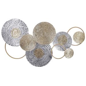 Decoración de pared metal dorado 60 cm