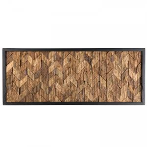 Decoración de pared rectangular de madera teca natural 40x1…