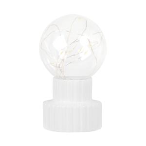Decoración luminosa de cerámica estriada blanca con bola de…