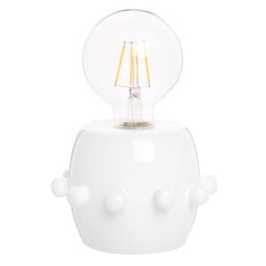 Decoración luminosa de cerámica marfil con bola de cristal