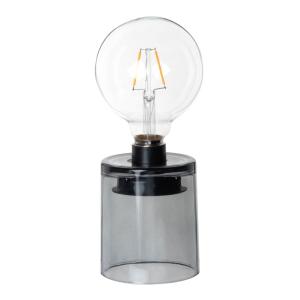 Decoración luminosa de cristal transparente y negro