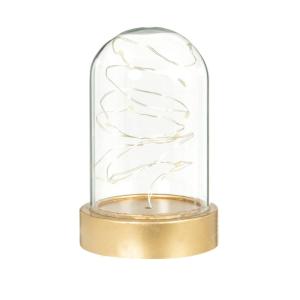 Decoración luminosa de cristal y metal dorado con guirnalda…