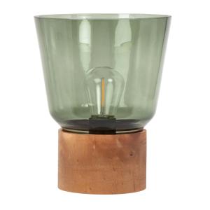 Decoración luminosa de madera de pino y cristal tintado ver…