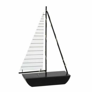 Decoración luminosa de metal negro y blanco