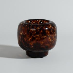 Decoración luminosa de vidrio moteado marrón y negro